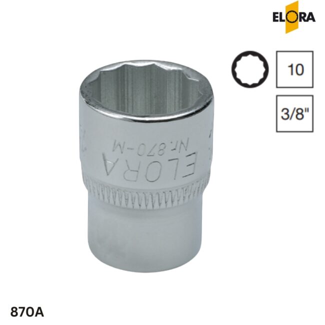 ELORA 870A Đầu khẩu hệ inch, vuông 3/8 inch,12 cạnh