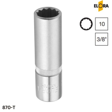 ELORA 870-T Đầu tuýp, socket 12 cạnh,10mm-22mm