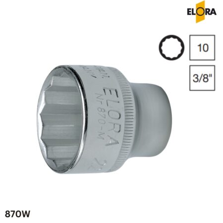 ELORA 870W Đầu khẩu hệ inch, vuông 3/8 inch