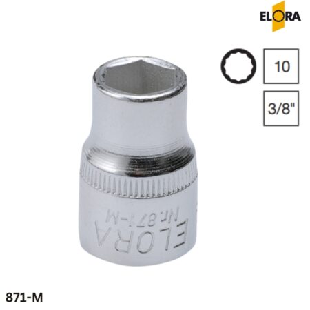 Elora 871-M đầu tuýp hệ mét 6 cạnh, vuông 3/8 inch
