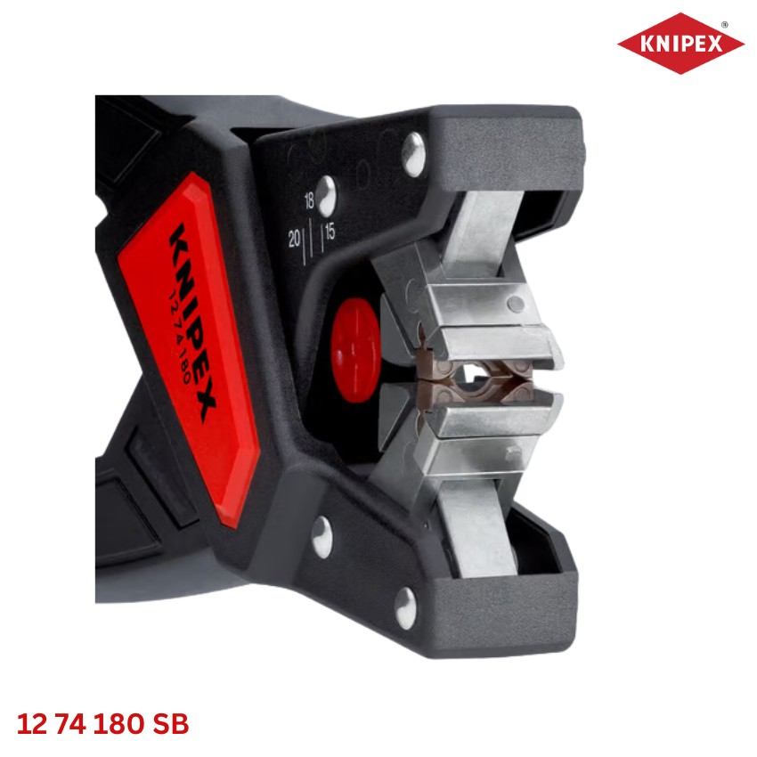 ngàm kìm Knipex 12 74 180 SB Kìm Tuốt Dây Tự Động 180mm