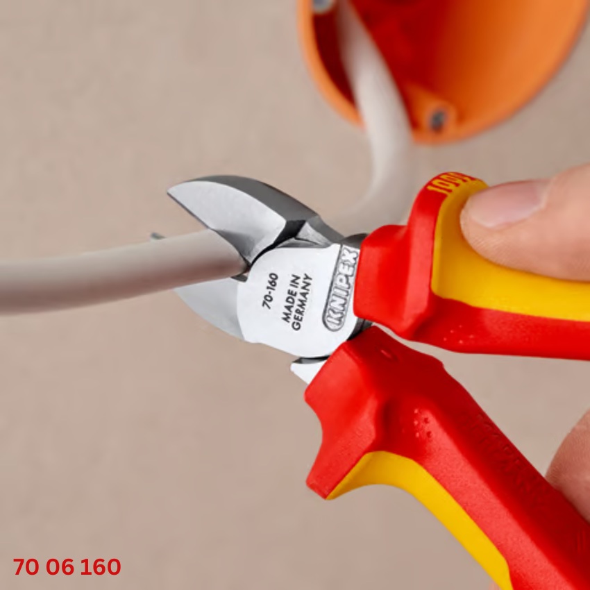 Kìm Cắt Mũi Nhọn 160mm Cách điện 1000V Knipex 70 06 160