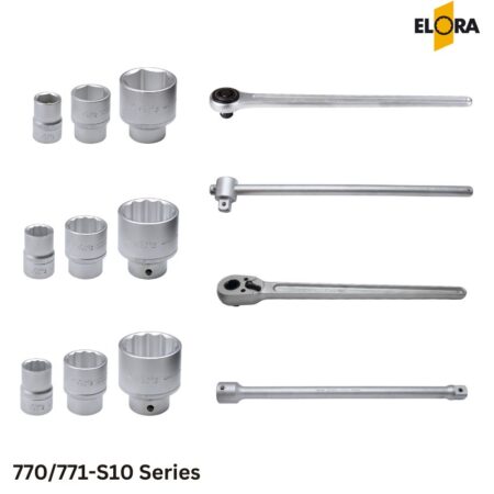 Bộ tuýp 14 chi tiết Elora 770/771-S10 đầu vuông 3/4 inch