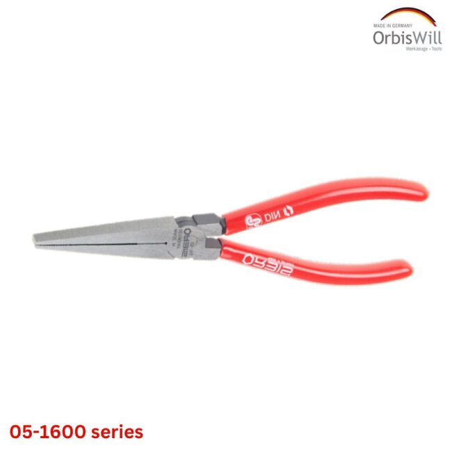 Kềm mỏ dẹt dài, cán bọc nhựa cổ điển ORBIS 05-1600