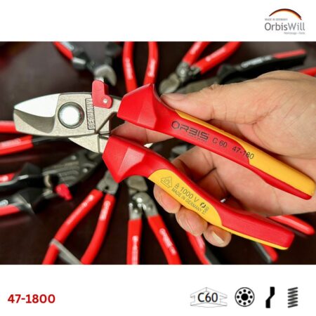 Kìm cắt cáp điện ngàm cong VDE Orbis 47-1800 Series