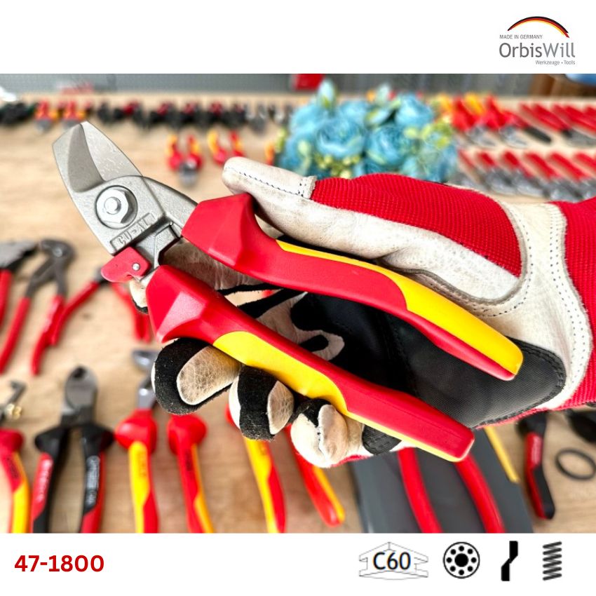 Kìm cắt cáp điện ngàm cong VDE Orbis 47-1800 Series