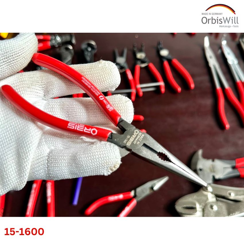 Kìm mỏ nhọn đa năng đầu thẳng 160mm, Orbis 15-1600/2022