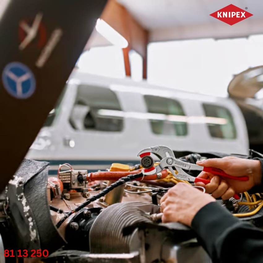 ứng dụng Kìm Kẹp Ống Siphon Ngàm Nhựa Knipex 81 13 250
