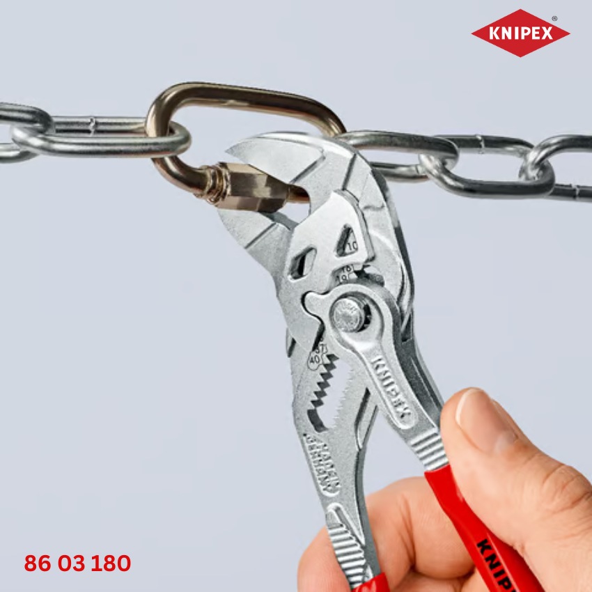 ứng dụng kìm mỏ lết dài 180mm Knipex 86 03 180 