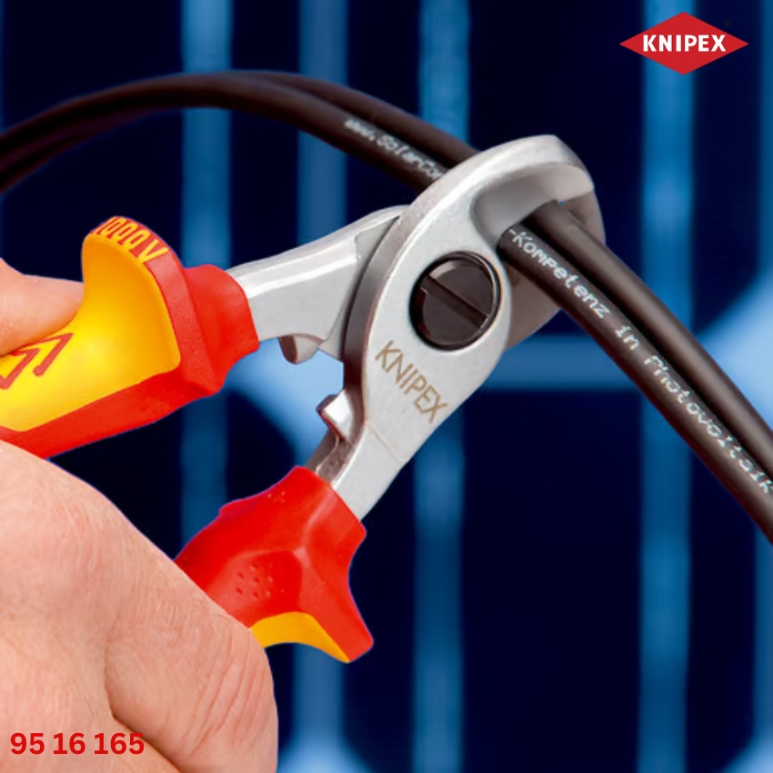 ứng dụng kìm Knipex 95 16 165 Kìm Cắt Cáp Cách Điện 1000V VED