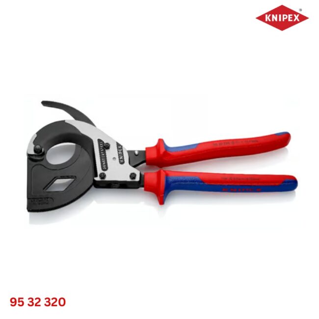 KNIPEX 95 32 320 – Kìm Cắt Cáp Bọc Thép Cơ Cấu Bánh Cóc