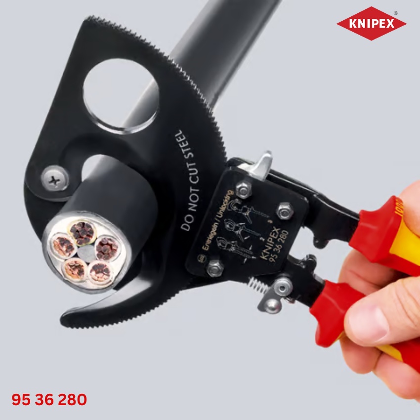 ứng dụng Knipex 95 36 280 Kìm Cắt Cáp Cách Điện 1000V