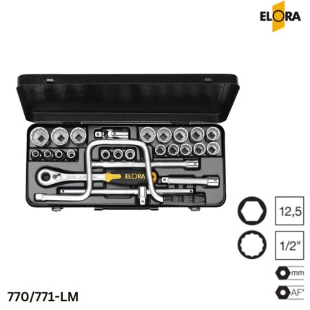ELORA 770/771-LM Bộ tuýp đa năng hệ mét 26 chi tiết