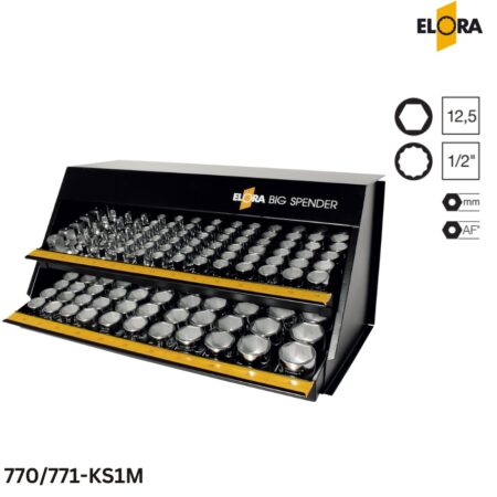 770/771-KS1M Elora Bộ tuýp hệ mét 150 chi tiết, 1/2 inch