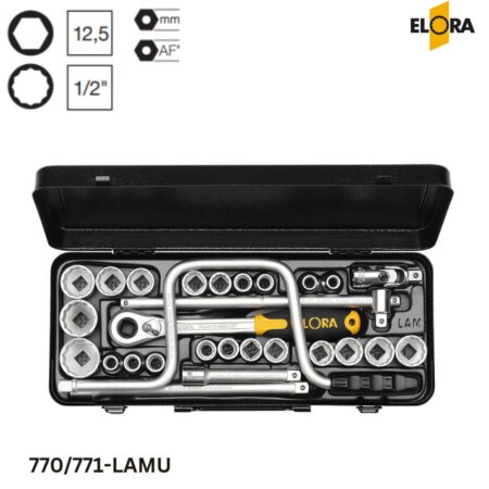 770/771-LAMU Elora Bộ tuýp đa năng hệ mét 28 chi tiết