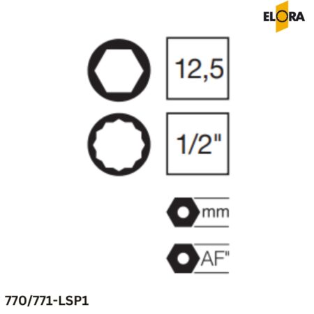770/771-LSP1 Elora: Bộ tuýp hệ mét 208 chi tiết 1/2 inch