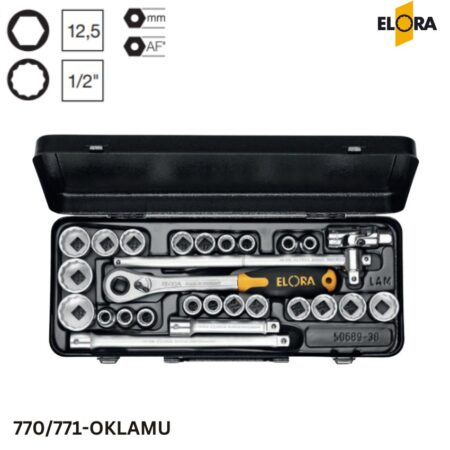 770/771-OKLAMU ELORA - Bộ tuyp hệ mét 27 chi tiết