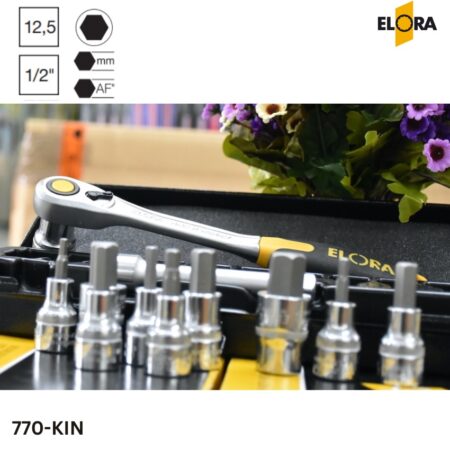 770-KIN Elora: Bộ đầu tuýp vặn vít lục giác 1/2 inch