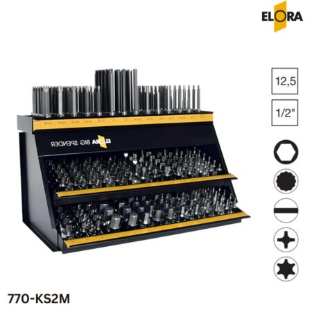 ELORA 770-KS2M Bộ đầu tuýp 168 chi tiết, 1/2 inch