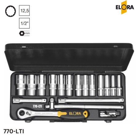 770-LTI Elora: Bộ tuýp đa năng hệ mét 1/2 inch18 chi tiết