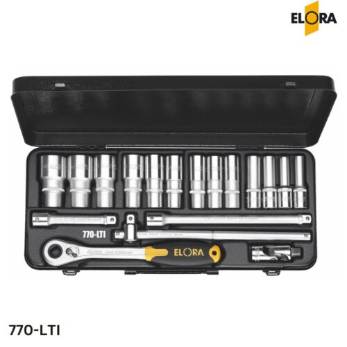 770-LTI Elora: Bộ tuýp đa năng hệ mét 1/2 inch18 chi tiết