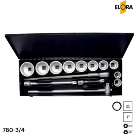 ELORA 780-10: Bộ tuýp 14 chi tiết, 1 inch
