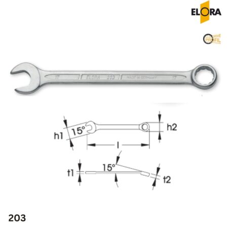 ELORA 203 Cờ lê vòng miệng, hệ mét