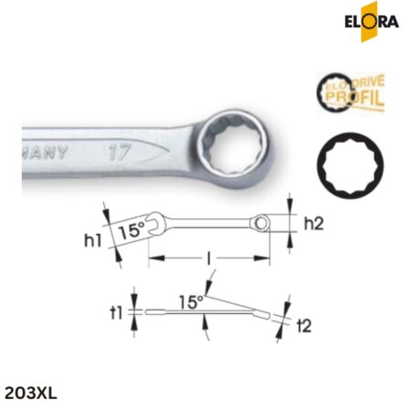 203XL ELORA: Cờ Lê Vòng Miệng Hệ Mét Siêu