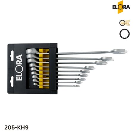 205-KH9 ELORA: Bộ Cờ Lê Vòng Miệng 9 Món