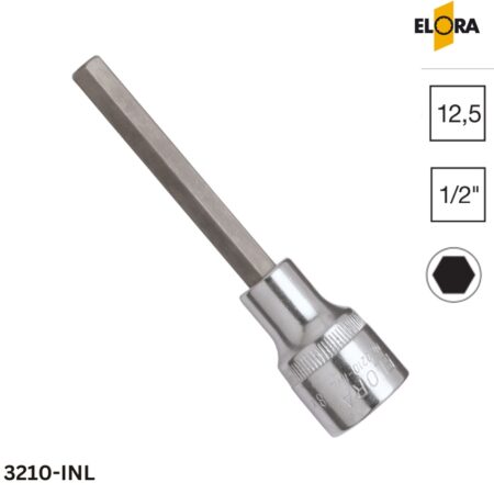 3210-INL Elora: Đầu tuýp lục giác dài, đầu vuông 1/2 inch