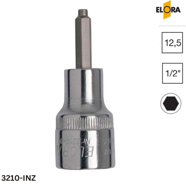ELORA 3210-INZ đầu tuýp lục giác , 1/2 inch