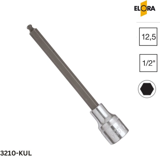 3210-KUL Elora Đầu tuýp lục giác dài, 1/2 inch