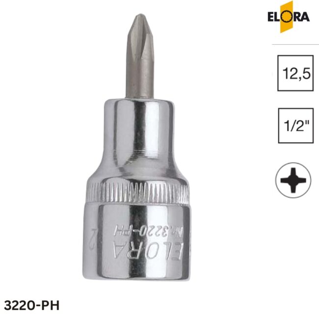 ELORA 3220-PH Tua vít 4 cạnh, đầu tuýp 1/2 inch