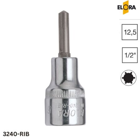 ELORA 3240-RIB Đầu tuýp lỗ vuông 1/2 inch