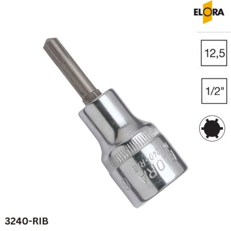 ELORA 3240-RIB Đầu tuýp lỗ vuông 1/2 inch