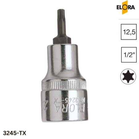 ELORA 3245-TX Đầu tuýp sao đầu vuông 1/2 inch