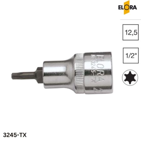 ELORA 3245-TX Đầu tuýp sao đầu vuông 1/2 inch