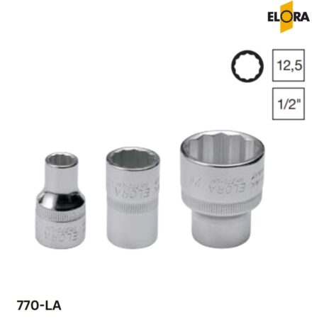 ELORA 770-LA Đầu tuýp 12 cạnh, 1/2 inch