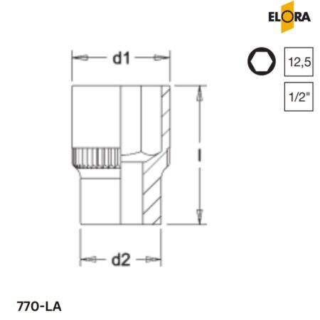 770-LT/LTA Elora: Đầu tuýp 1/2