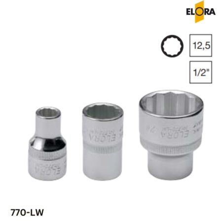 ELORA 770-LW Đầu tuýp 12 cạnh, 1/2 inch