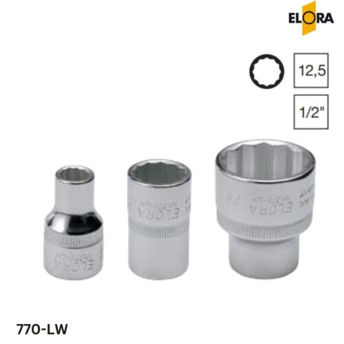 ELORA 770-LW Đầu tuýp 12 cạnh, 1/2 inch