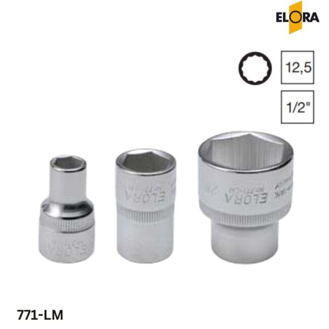 ELORA 771-LM Đầu tuýp 6 cạnh, 1/2 inch