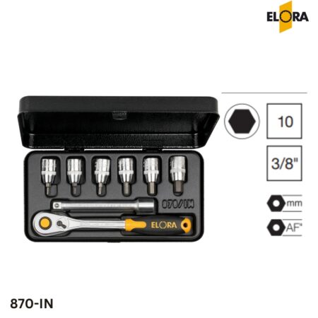 870-IN ELORA Bộ tuýp lục giác 3/8 inch, 8 chi tiết