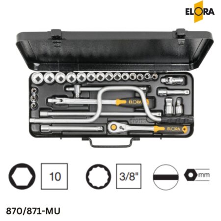 ELORA 870/871-MU - Bộ tuýp đa năng, 27 chi tiết