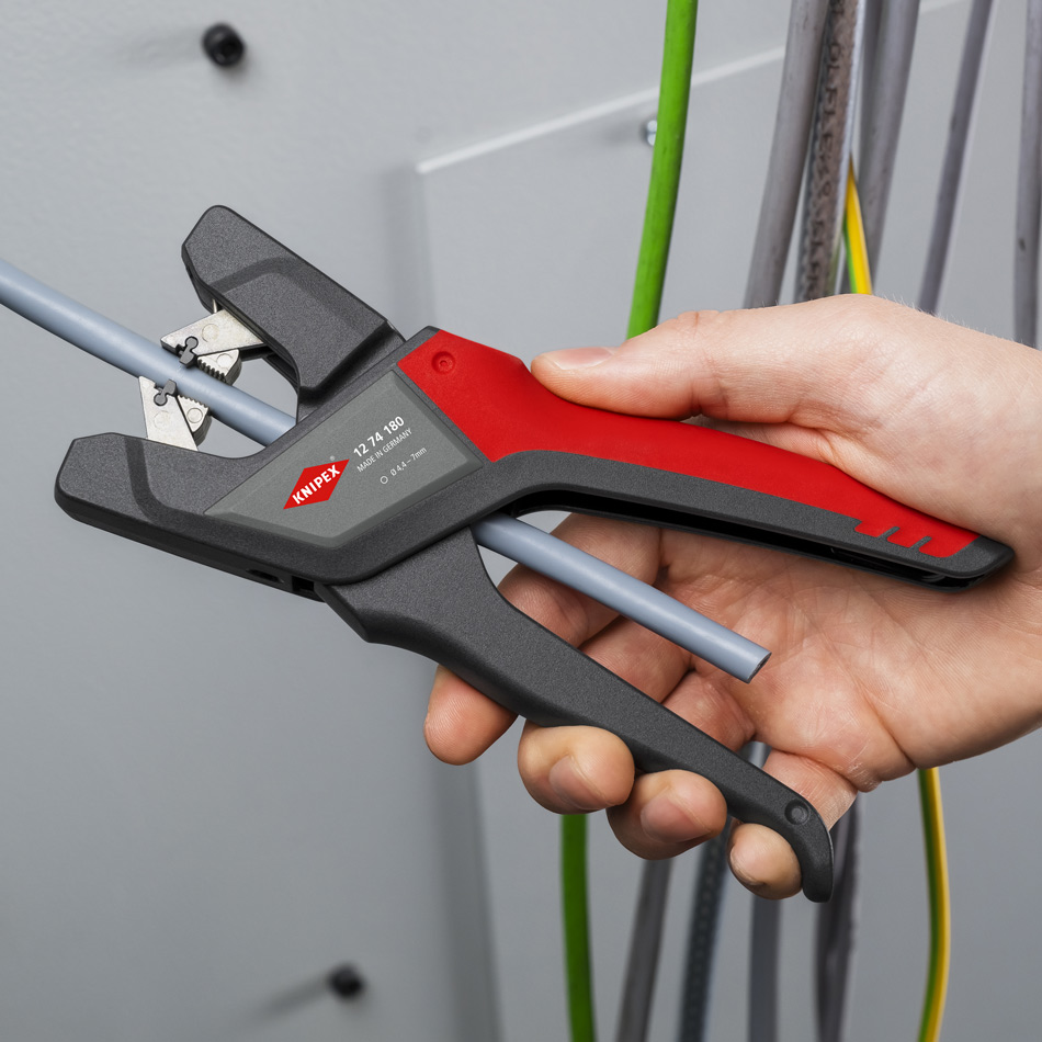 Knipex 12 74 180 SB Kìm tuốt dây tự động Ø 4.4 - 7.5 mm