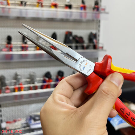 ngàm kìm knipex 26 16 200 mũi nhọn 8 inch cán cách điện
