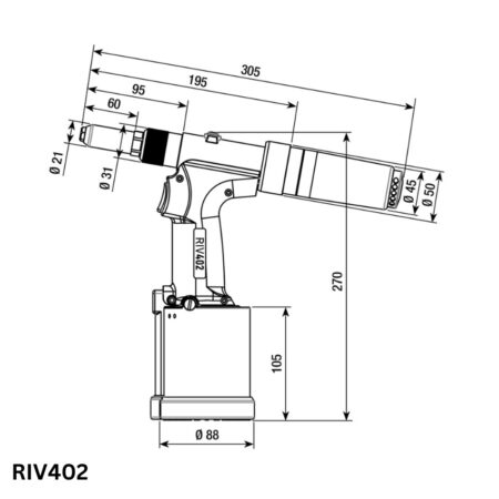 RIV402 Máy Tán Đinh Thủy Lực Rive Khí Nén Rivit