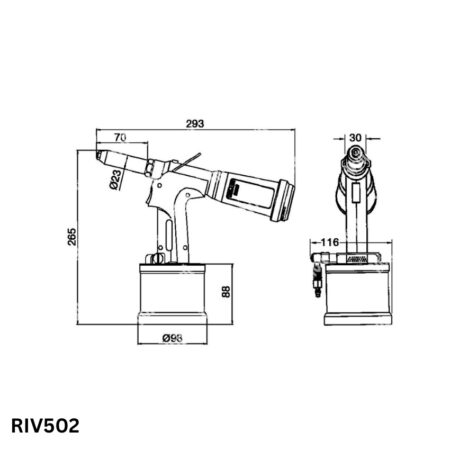 RIV502 Máy Tán Đinh Thủy Lực Rivit Khí Nén
