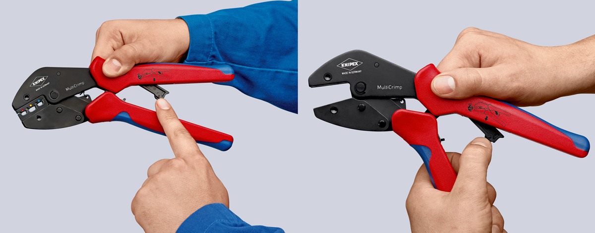 Tính năng thay ngàm nhanh chóng trong tích tắc kìm Knipex 97 33 02