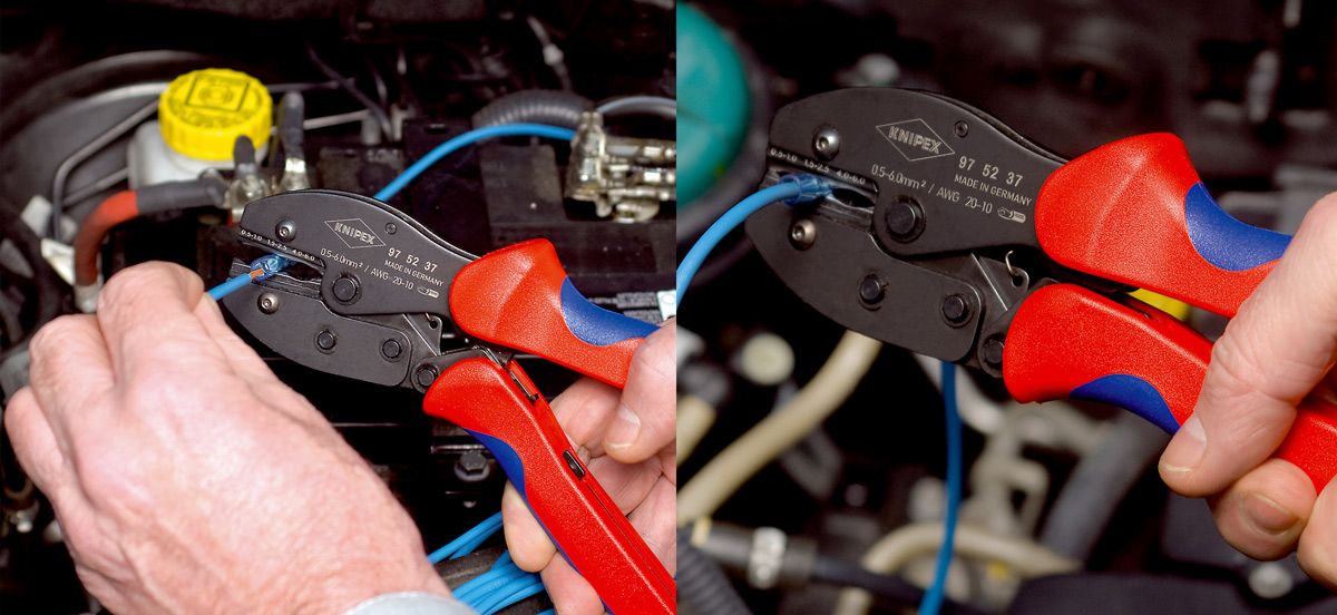 KNIPEX 97 52 37: ứng dụng Kìm ép cos PreciForce tiết diện 0,5 - 6,0 mm²